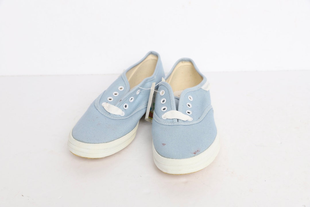 Vintage KEDS Style Two Tone BLUE & White WOMEN'S Us Size 6 Good Condition Deadstock, Still