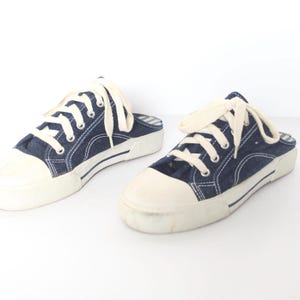 SNEAKERS à plateforme bleues et blanches vintage de marque SOHO de style CONVERSE, chaussures à lacets vintage pour femmes, pointure 7 - Livraison gratuite aux États-Unis