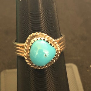Sleeping Beauty Turquoise circlet Sterling Silver ring Sz 7