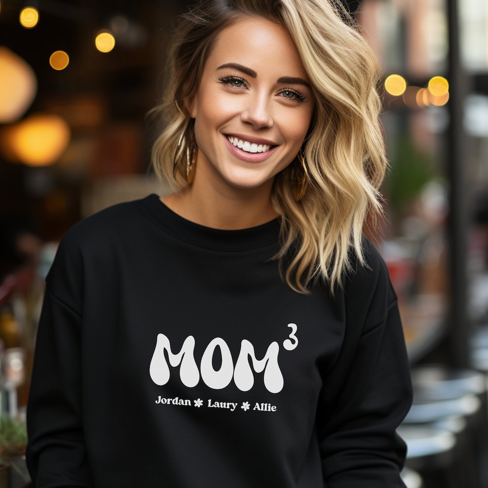 Mom Sweatshirt With Kids Names, Custom Sweatshirt Mom To The Power Thoughtful Mothers Day Gift For Mom Mother Gift Personalized Gift For Mum