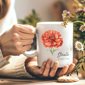 Floral Gift Birth Flower Mug, Custom Birthflower Gift Mug for Mom, Personalized Gift Mug, Birth Flower Mug Gift for Mom, Floral Mug Custom
