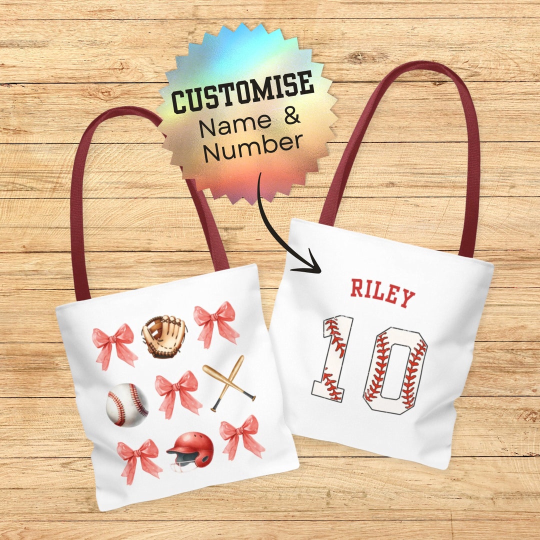 Baseball Tote Bag, Girls Baseball Team, Baseball Mom, Game Day Tote Bag