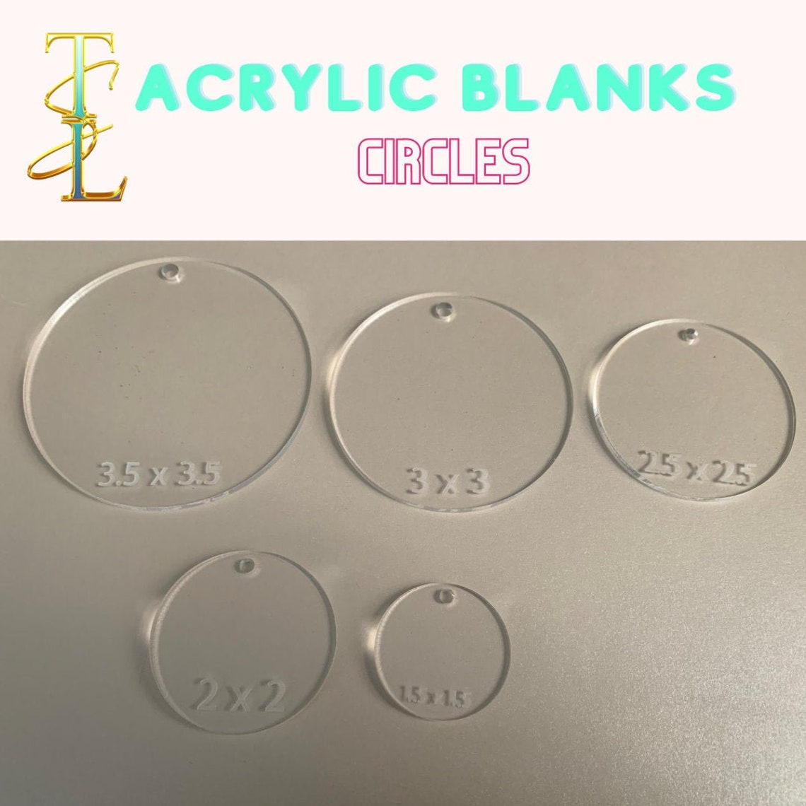 10 Pack Round Circle Disc Clear Acrylic Keychain Blanks Etsy