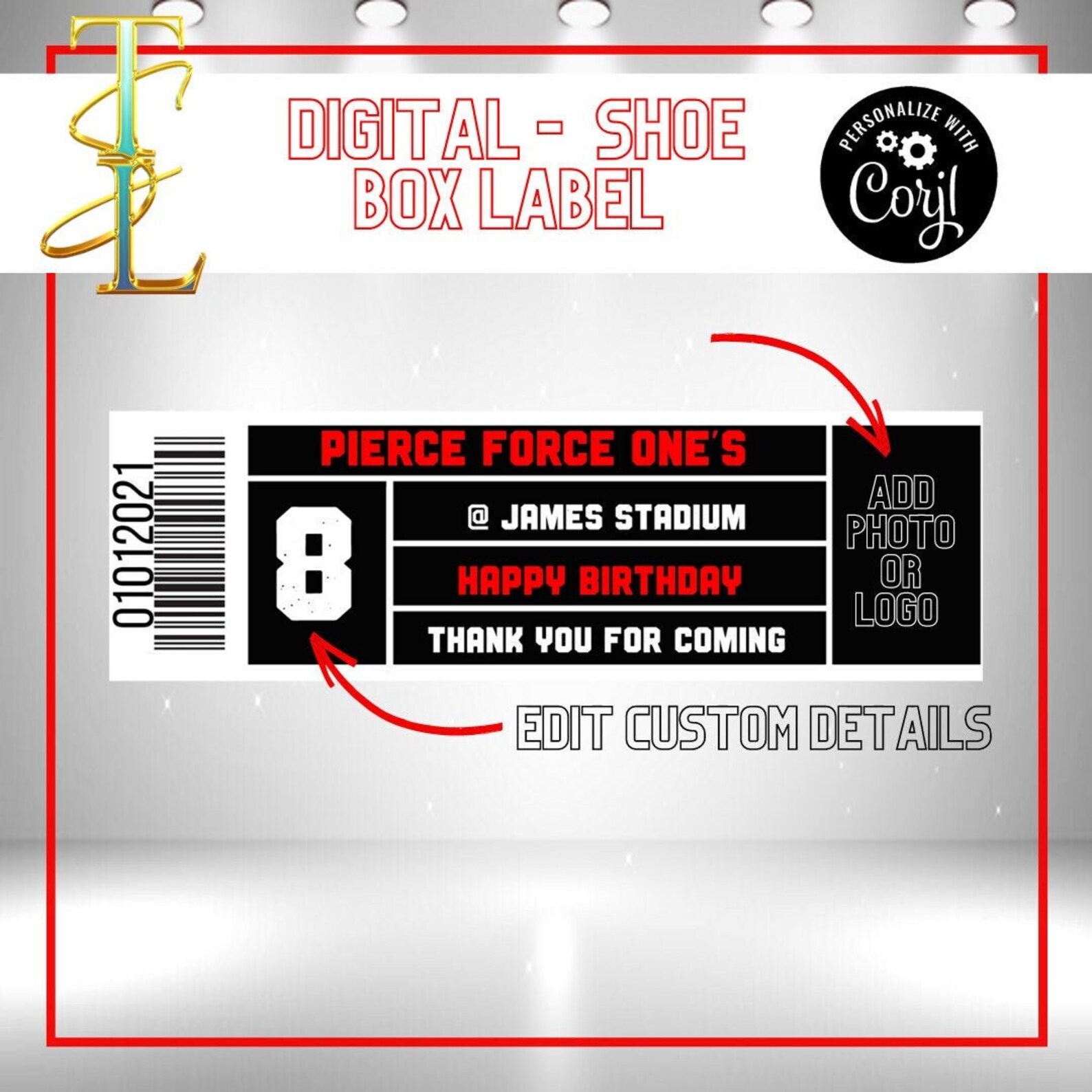 Shoe Box Label DIGITAL Edit and Download INSTANTLY Shoe Etsy