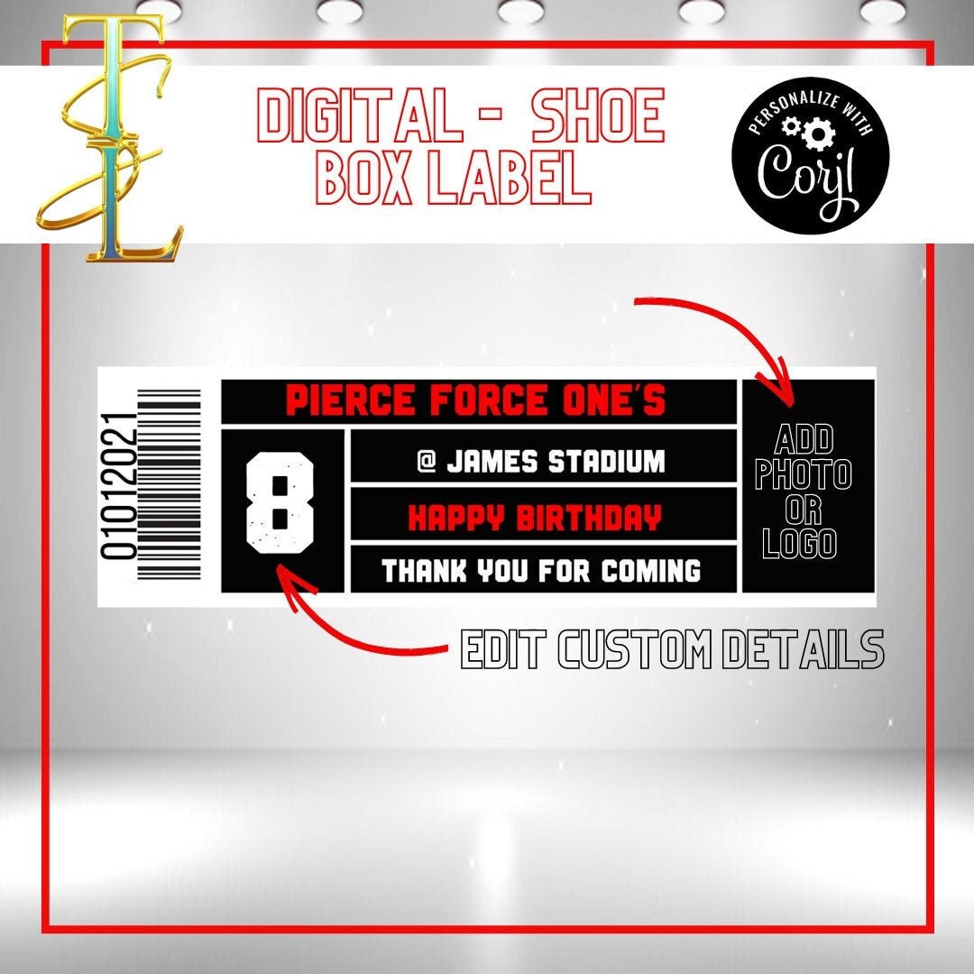 Shoe Box Label DIGITAL Edit and Download INSTANTLY Shoe  Etsy Inside Nike Shoe Box Label Template