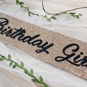 Premium Glitter Birthday Sash - Birthday Girl - Party Sash Different Colors