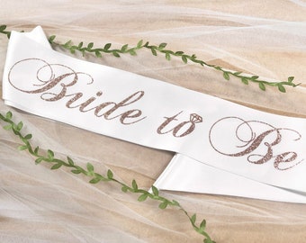 Bachelorette Satin Sash - Bride to Be Party Sash Glitter Text Different Colors
