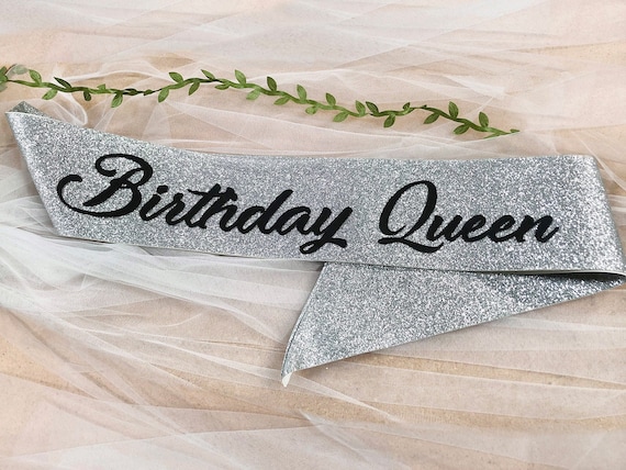 Birthday Crown,Birthday Sash And Crown Birthday-Tiara Headband Happy Birthday Queen Sash,Black - View #14