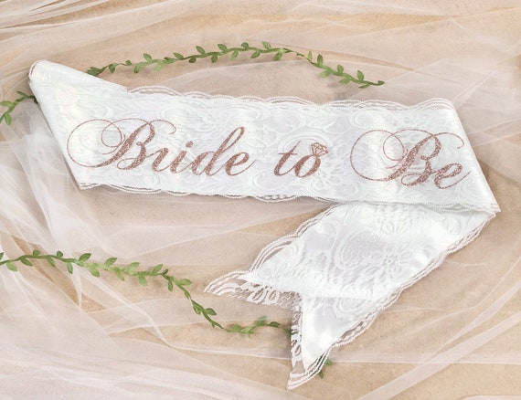 Lace Satin Sash  Bride to Be Bachelorette Party Sash