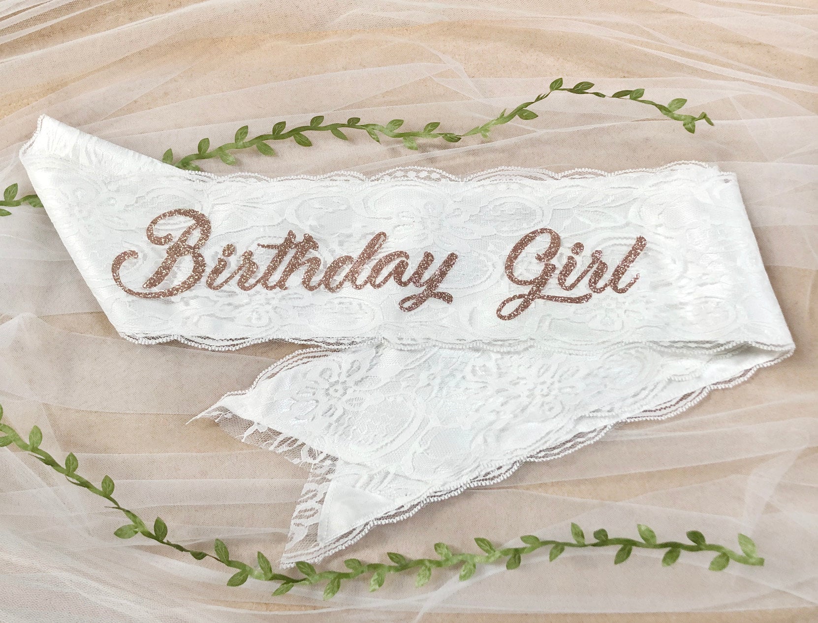 Lace Satin Sash - Birthday Girl Party Sash - Different Colors