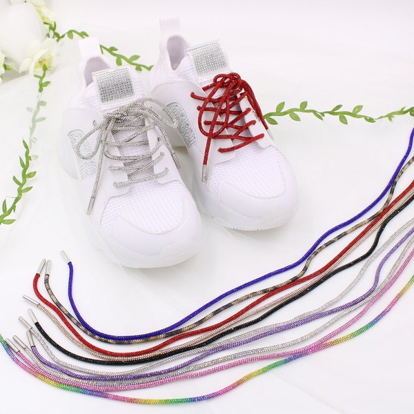 47 Inches 3MM Rhinestone Crystal Shoelace String Hoodie Drawstring Cord Shoe Lace