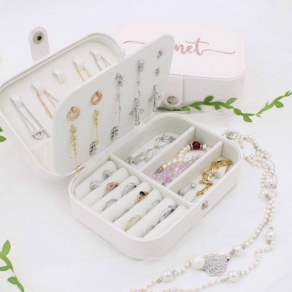 Custom Jewelry Box Travel Jewelry Organizer Case Portable Storage Personalized Gift