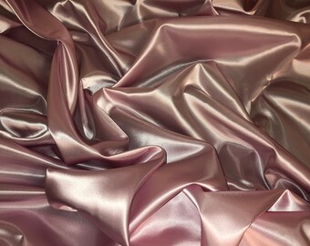 1 MTR DUSTY PINK ACETATE HEAVY BRIDAL SATIN FABRIC 45” WIDE NEW IN STOCK