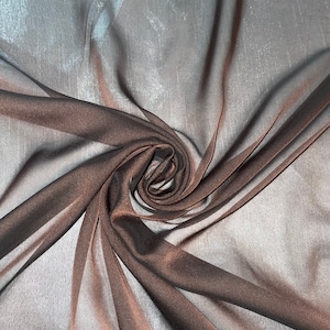 1 mtr brown cationic sheer bridal chiffon fabrc..58" wide