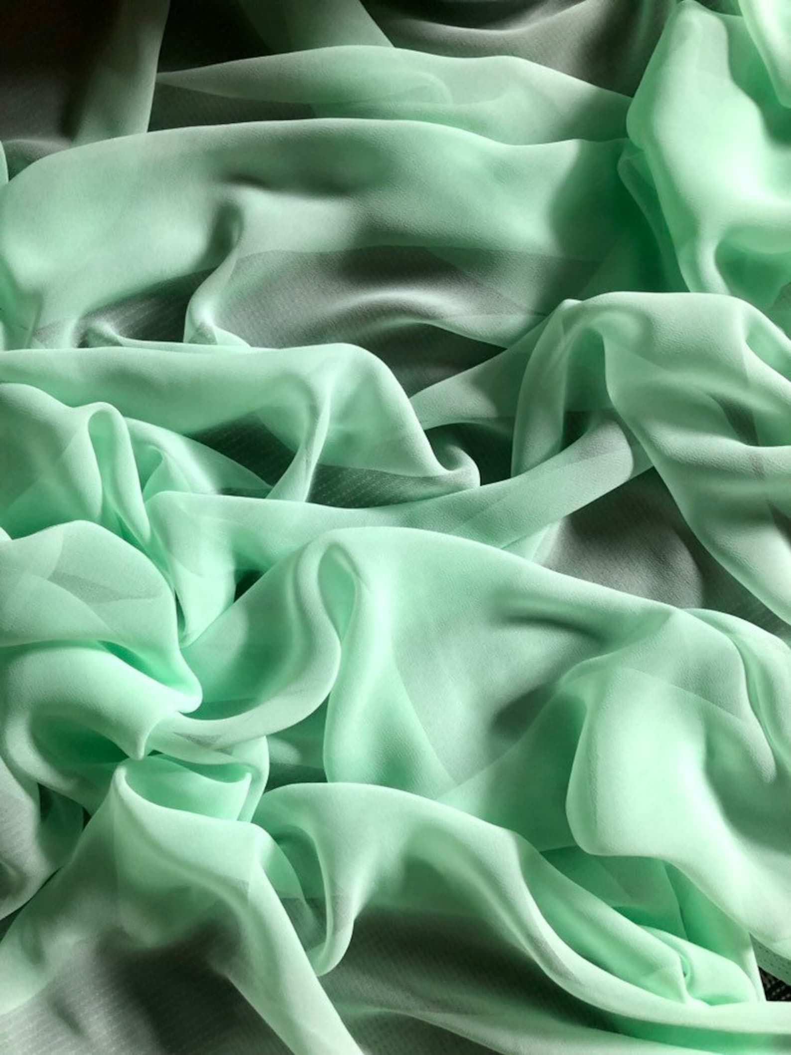 1 Mtr Mint Green Dress Chiffon Fabric..45 Wide Etsy