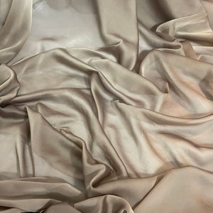 1 mtr champagne cationic sheer bridal chiffon fabrc..58" wide