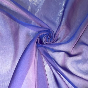 1 mtr two tone cadbury purple cationic sheer bridal chiffon fabrc..58&quot; wide