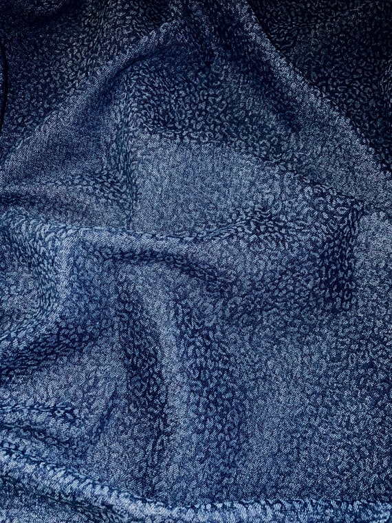 1 Mtr Blue Animal Leopard Print Denim Dress Fabric...58 - Etsy