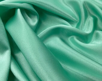Mint Green Crepe Back Satin Fabric, Bridal & Decor, 58" Wide