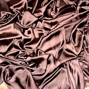 1 mtr dark brown lightweight silky charmeuse satin fabric..58&quot; wide