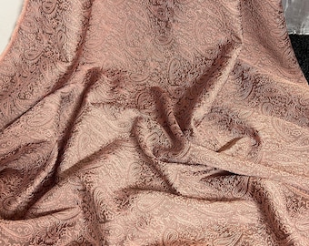 Peach paisley print brocade dress, upholstery fabric..58”wide