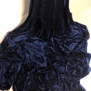 Tela de terciopelo azul marino de lujo de 1 m. 58" de ancho C