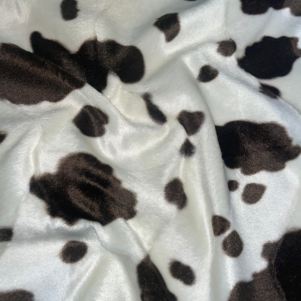 Faux Fur Cow Print Fabric Etsy