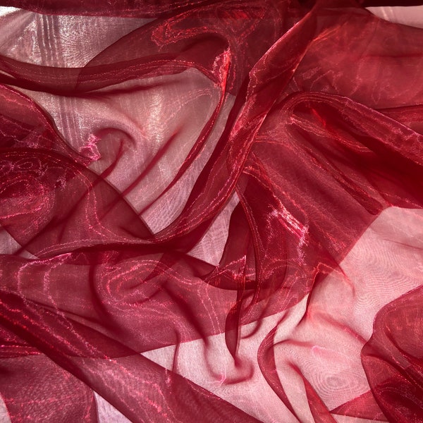 1 mtr wine red organza fabric..58” wide 075