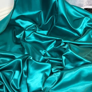 1 Meter petrol Qualität Acetat Brautkleid Satin Stoff ..45 &quot;breit