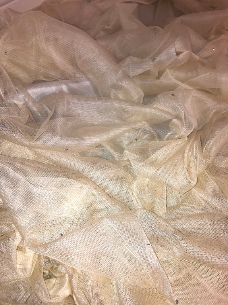 1 mtr soft white diamante tutu,decoration,bridal tulle net fabric..45” wide 