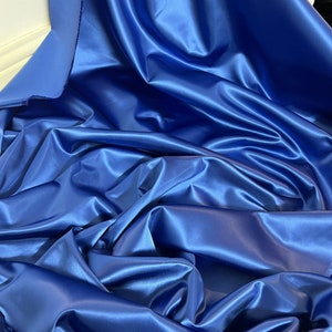 1 mtr royalblaue Qualität Acetat Brautkleid Satin stoff.. 100cm breit