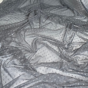 1 mtr grey dobby dot tulle net bridal dress fabric..58”wide
