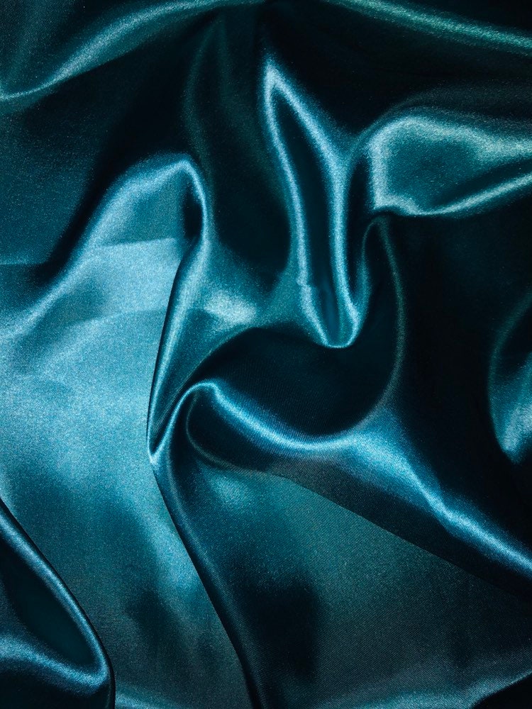 Teal silky polyester satin fabric..58 wide 147cm | Etsy
