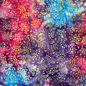 Bali Batik Hand Printed Floral Range,100% Premium Cotton,112 cm wide 5 Colours 