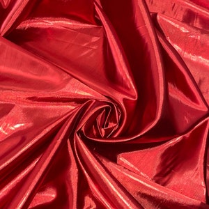 1 mtr red shiny double sided metallic foil lame fabric..58” wide
