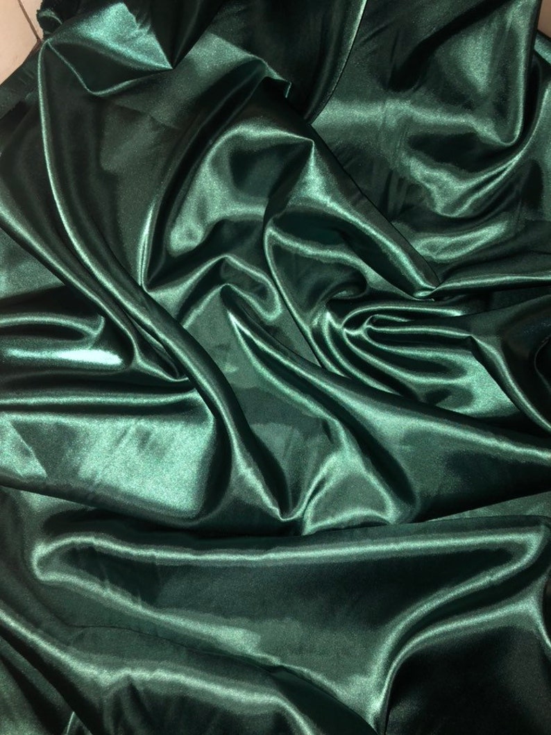 Dark Green Silky Polyester Satin Fabric..58 Wide 147cm Etsy