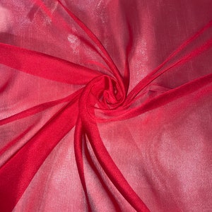 1 mtr rojo catiónico puro gasa nupcial fabrc.. 58" de ancho