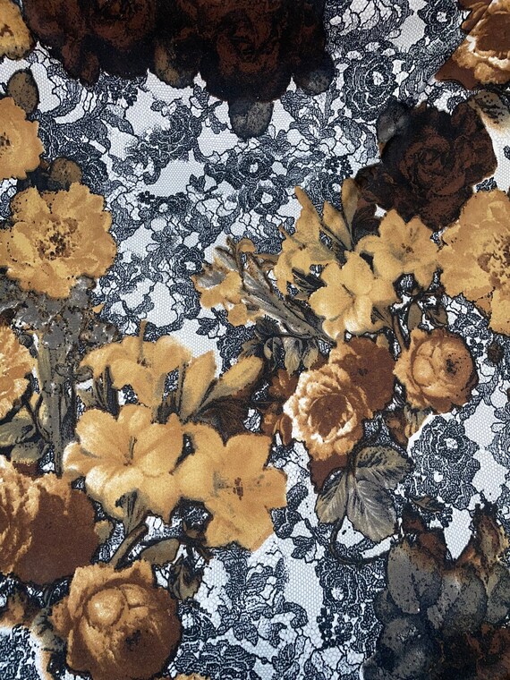 1 Mtr Brown Floral Print Dress Stretch Fabric..58 Wide 147cm - Etsy 1 Mtr Brown Floral Print Dress Stretch Fabric..58 Wide 147cm - Etsy