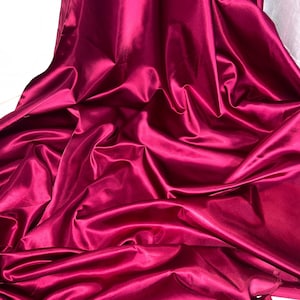 1 mtr Weinkastanien Qualität Acetat Brautkleid Satin Stoff ..45 &quot;breit