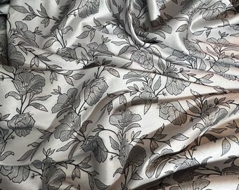 Silver/grey floral print brocade dress, upholstery fabric..58”wide
