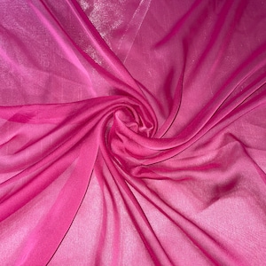 1 mtr hot pink cationic sheer bridal chiffon fabrc..58" wide