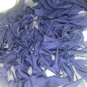 1 mtr navy blue cationic sheer bridal chiffon fabric..58" wide