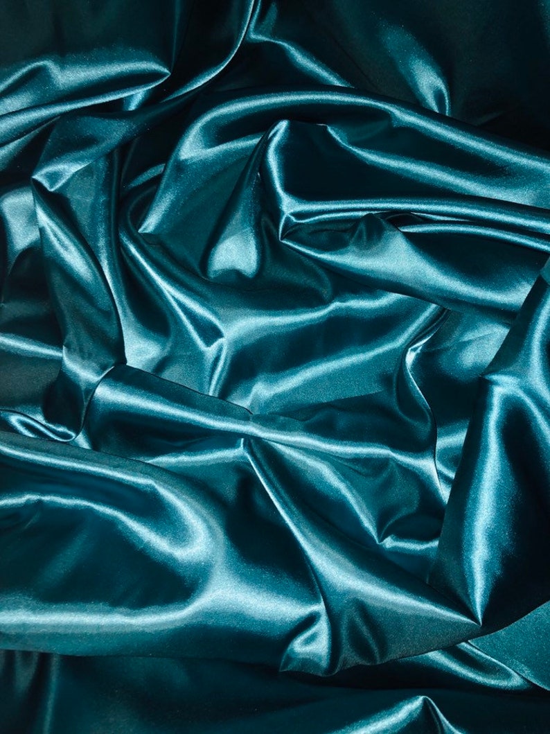 Teal Silky Polyester Satin Fabric..58 Wide 147cm Etsy