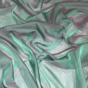 1 mtr two tone sage green cationic sheer bridal chiffon fabric..58&quot; wide
