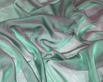 1 mtr two tone sage green cationic sheer bridal chiffon fabric..58" wide