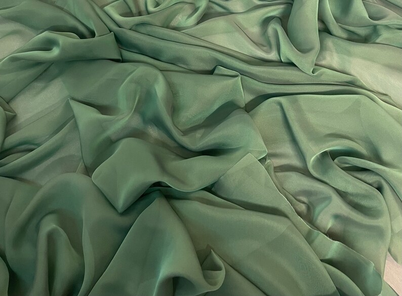 1 mtr two tone sage green cationic fabric.. Max 42% OFF All items free shipping sheer chiffon bridal