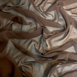 1 mtr dark brown dress chiffon fabric..45" wide