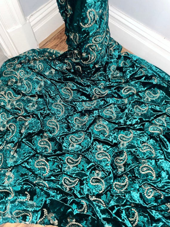 green emerald velvet dress Hunter Green Velvet Fabric By The Yard