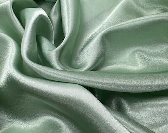 1 mtr shiny sage green quality crepe back satin fabric,bridal,deco,dress..58" wide