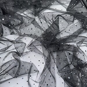 1 mtr black hologram sequin tulle net fabric..58” wide